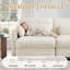 Canapé modulaire à compression, causeuse en chenille beige avec repose-pieds, maison moderne