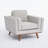 Chenille Armchair With Solid Wood Legs-2136371746