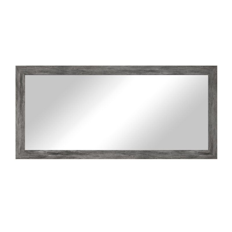 Deweyville Engineered Wood Rectangle Wall Mirror, 59.5" x 32", Gray