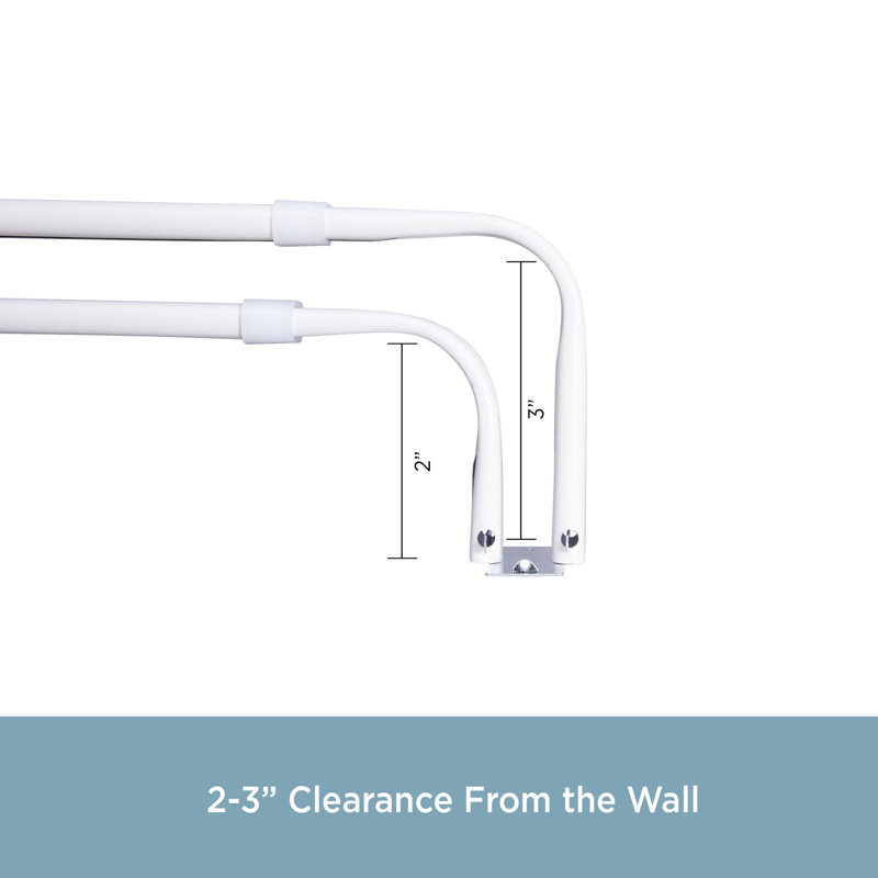 Steel Adjustable Double Curtain Rod, 28'' - 48''