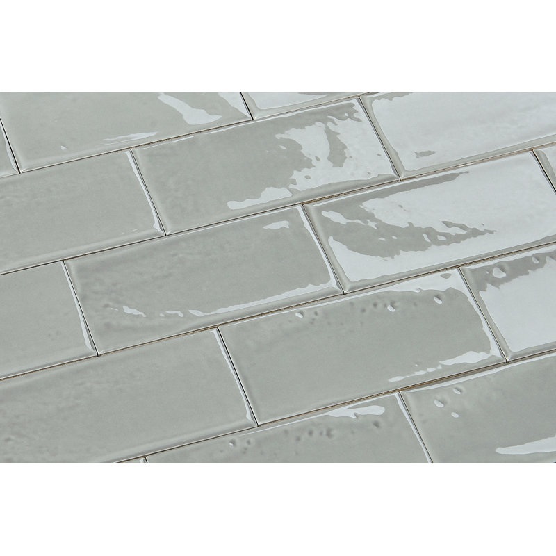 Carreau de céramique Mason 3 "x 6", Argent