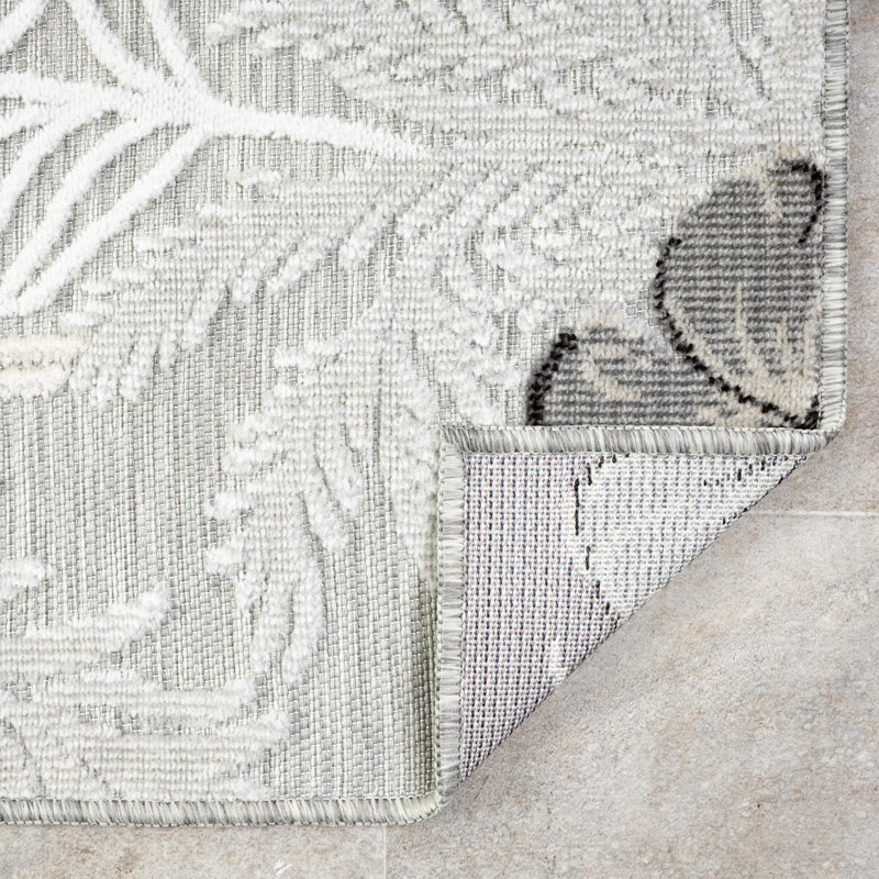 Tapis d'extérieur à motif de feuilles tropicales, Rectangle 6 pi x 9 pi