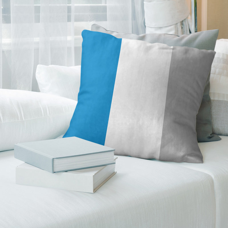 Housse de coussin , 18 po x 18 po, Bleu, Sergé de coton