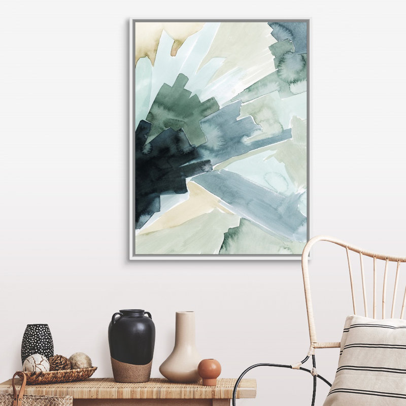 Shadow Breeze I by Grace Popp - Painting Print on Canvas, 42" H x 32" W x 1.75" D, White Floater Framed