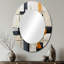 Ivory Illusions Abstract Shapes II - Miroir décoratif ovale abstrait sur métal-822458108
