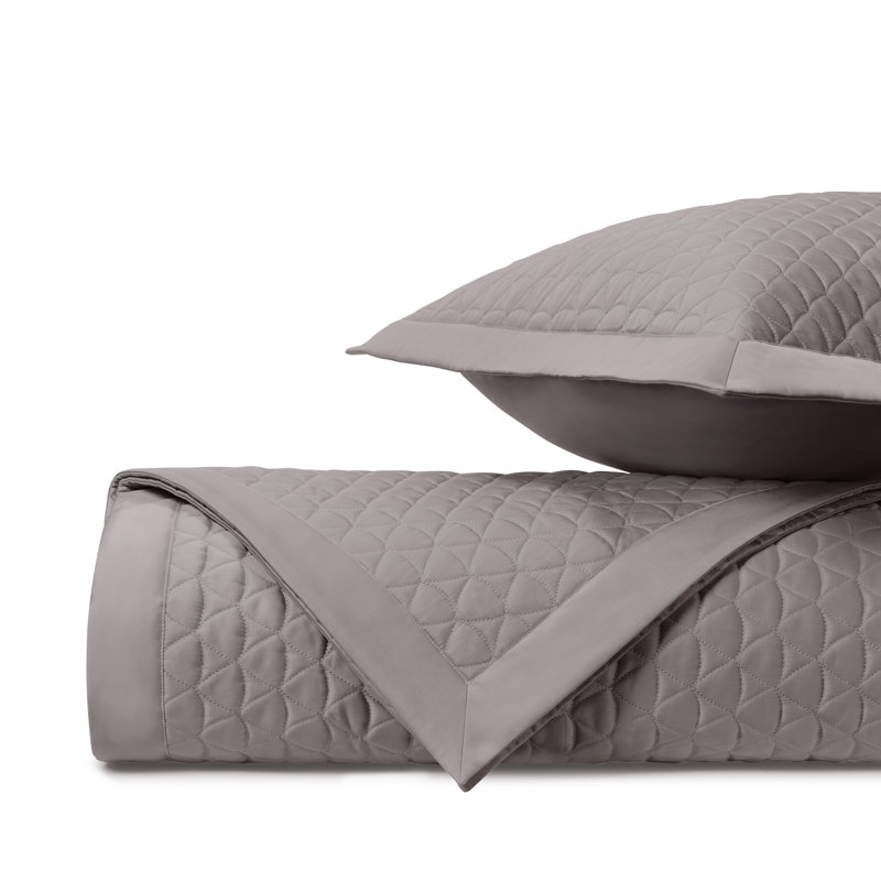 Anastasia Quilted Sateen Coverlet Set, Full/Double Coverlet/Bedspread + 2 Shams, Chrome