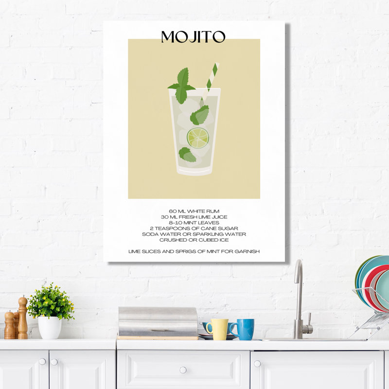 Décoration murale Mojito Traditional Cuban Punch II - cocktails, Toile tendue, H 20 po x l 12 po