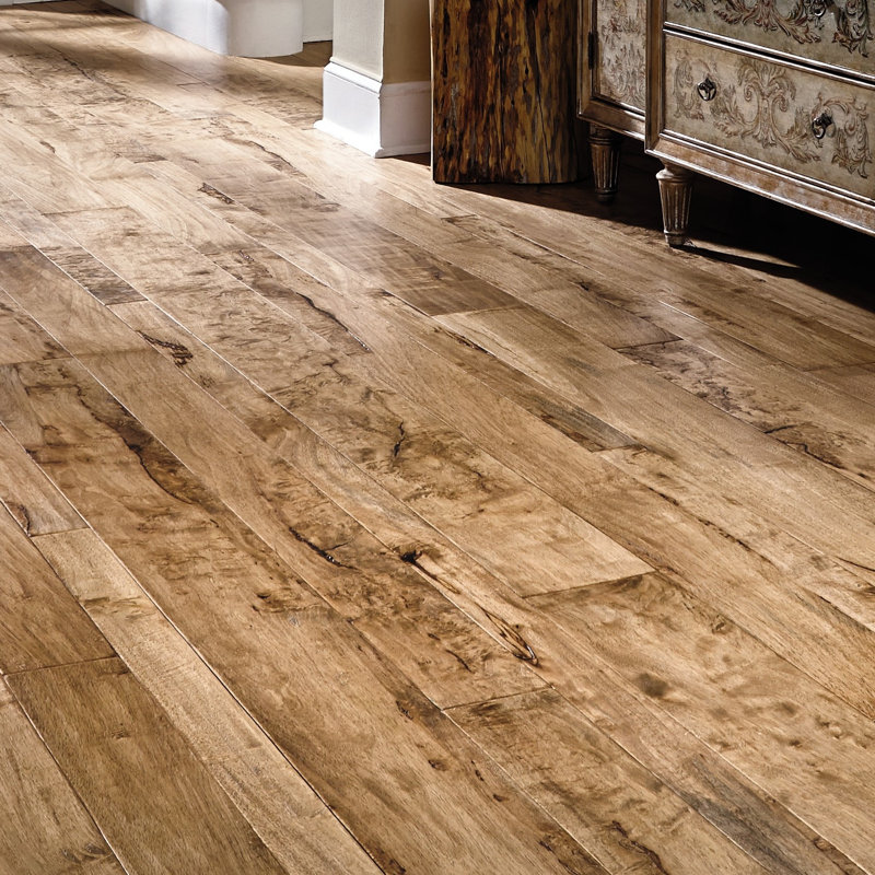 Revêtement de sol en bois d’ingénierie à longueur allongée 4/7 po x 47 po shiranga Antigua, Lave