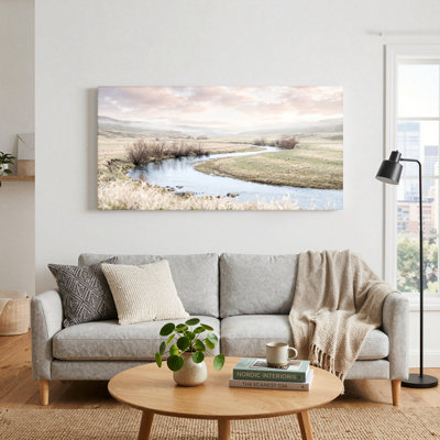 Paysage de rivière, art mural sur toile, ensemble de 1
