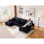 Canapé de style moderne pour intérieur, canapé convertible en forme de U avec tissu en velours côtelé, offrant confort et fonctionnalité modernes pour la détente dans le salon