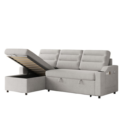 Convertible Sleeper With Storage Recliner And Removable Back Cushion Covers 3 Bed Comfortable Cushions Drawer Pullout