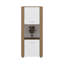 Bibliothèque Kasaan avec portes supérieure et inférieure, tablettes ouvertes et rangement vertical, chêne naturel / blanc