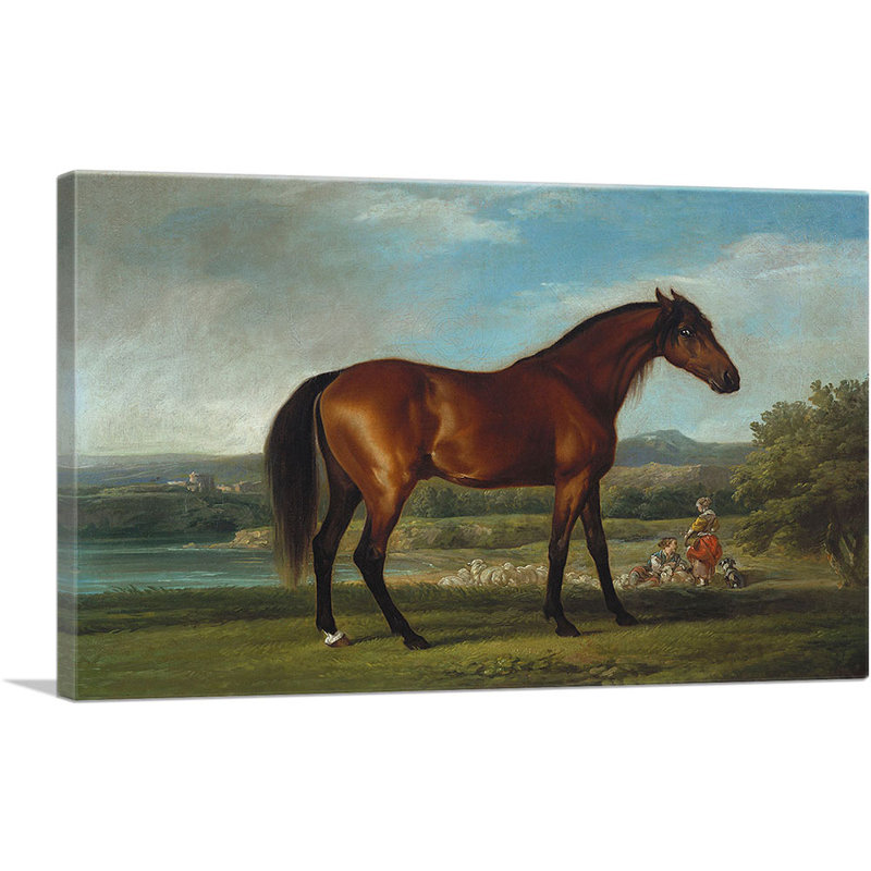 Hollyhock 1765 par George Stubbs, reproduction d'art sur toile tendue, H 26 po x l 40 po x P 0,75 po