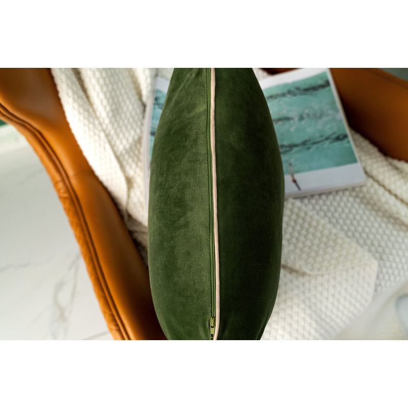 Solid Colour Reversible Throw Pillow, Green