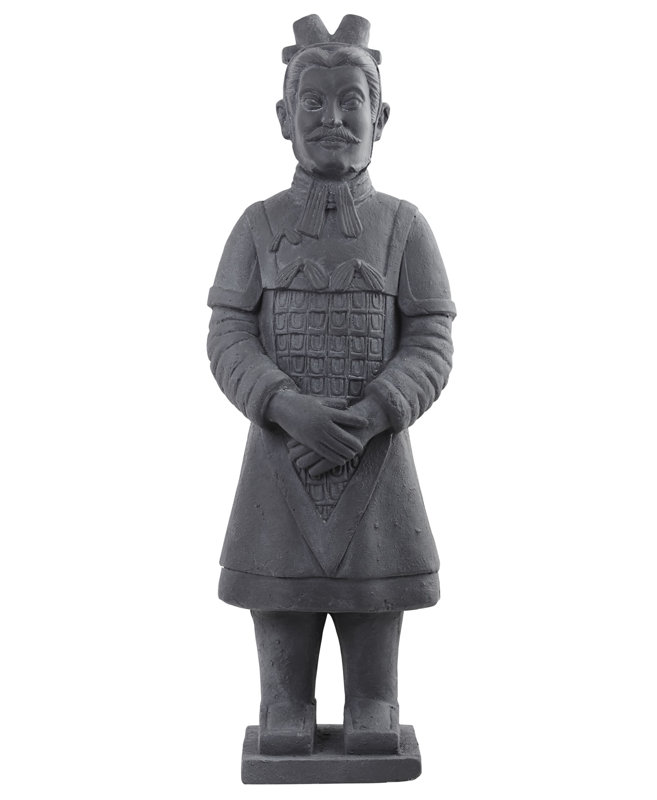 Gray Stone 40" Warrior Garden Statue