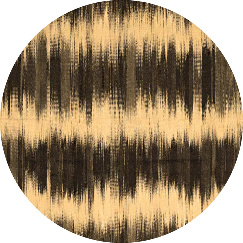 Tapis contemporains brun lavable à la machine 2775, Rond 3 pi