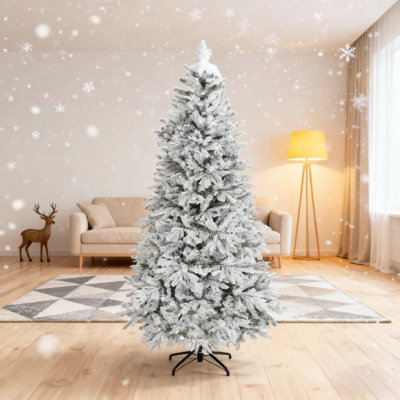 Arbre de Noël artificiel givré 7,5 pi