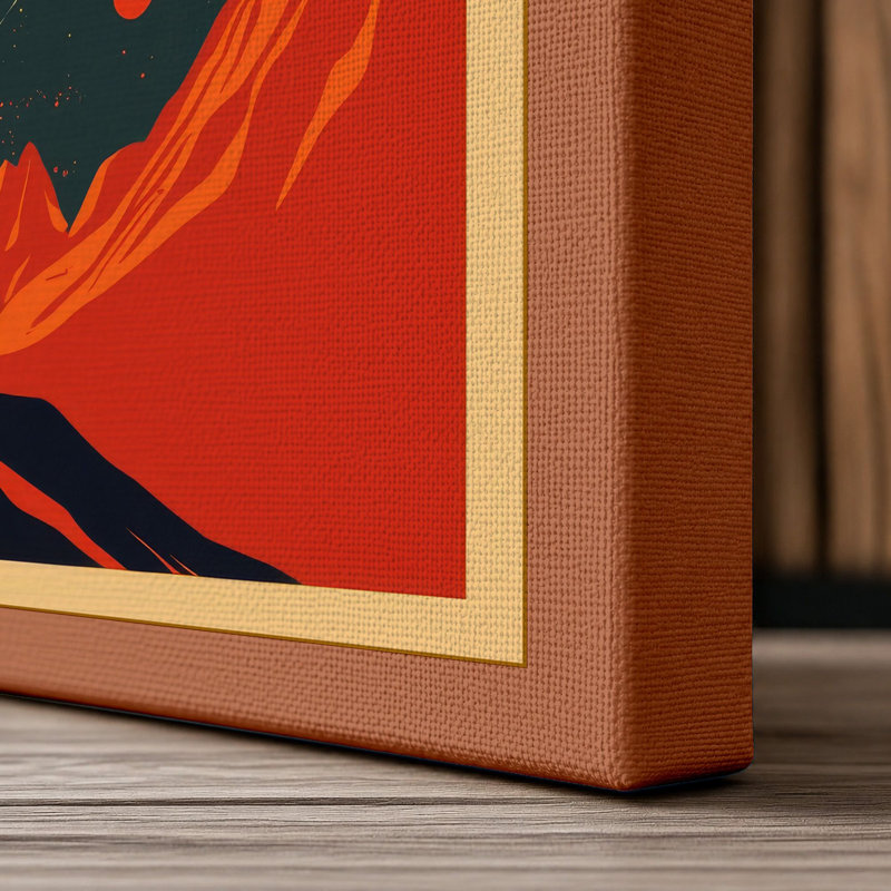 Solar Expedition Retro - Wrapped Canvas, 18x12 - 45.7 x 30.5 cm, Terracotta Border