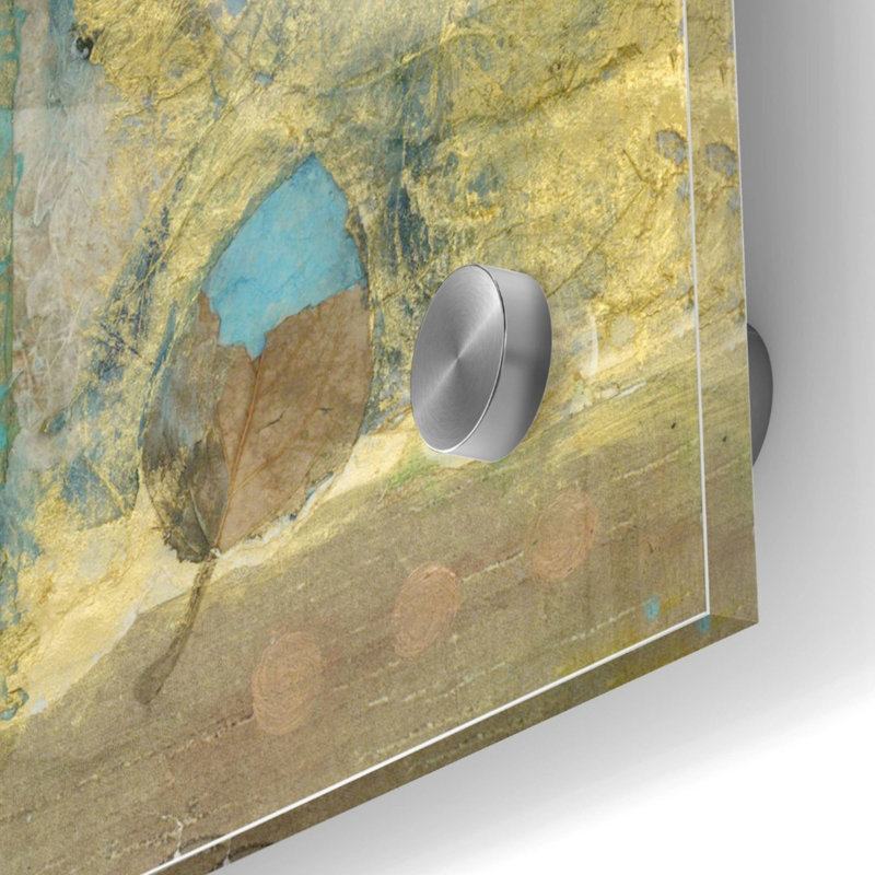 «Wabi-Sabi Leaf» par Elena Ray, art mural en verre acrylique, H 24 po x l 24 po x P 0,2 po