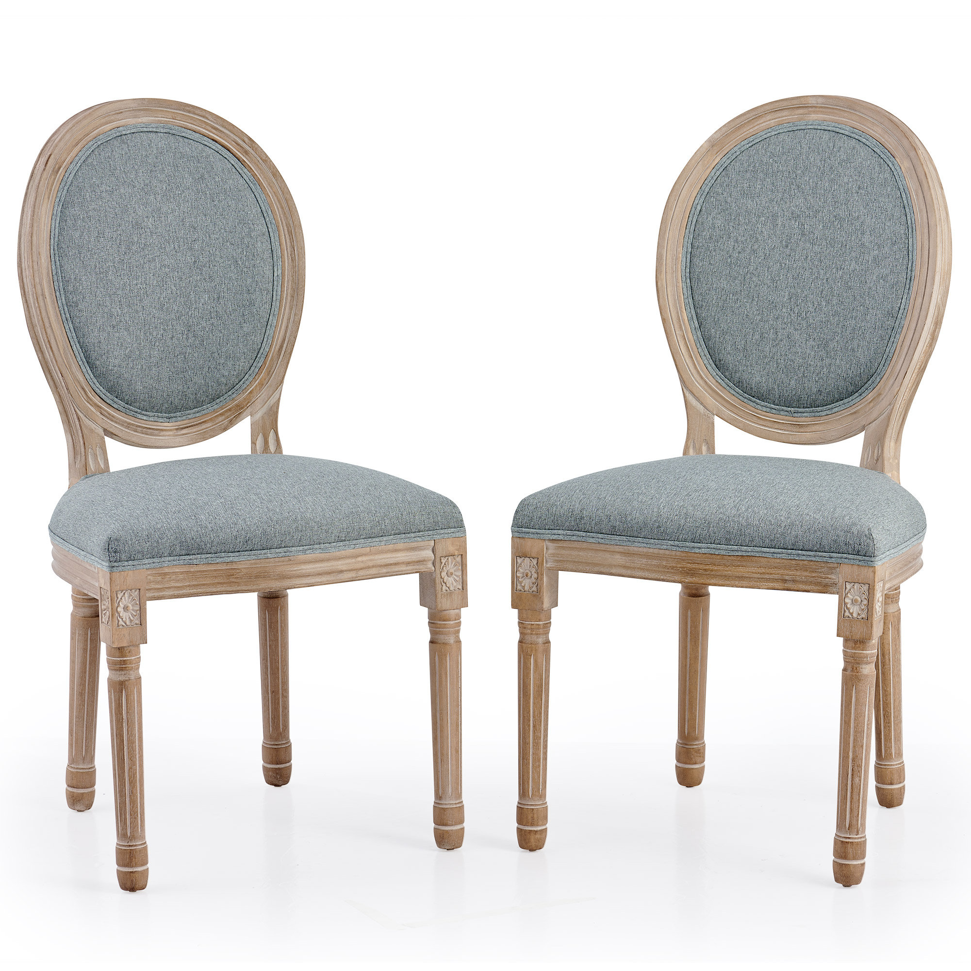 Ramani Linen Upholstered King Louis Back Side Chair