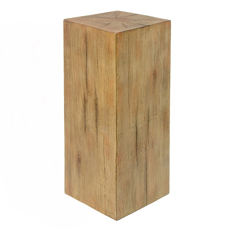 Table de bout carrée à colonne, Naturel