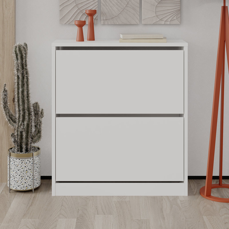 4 Pair Stackable Shoe Storage, White