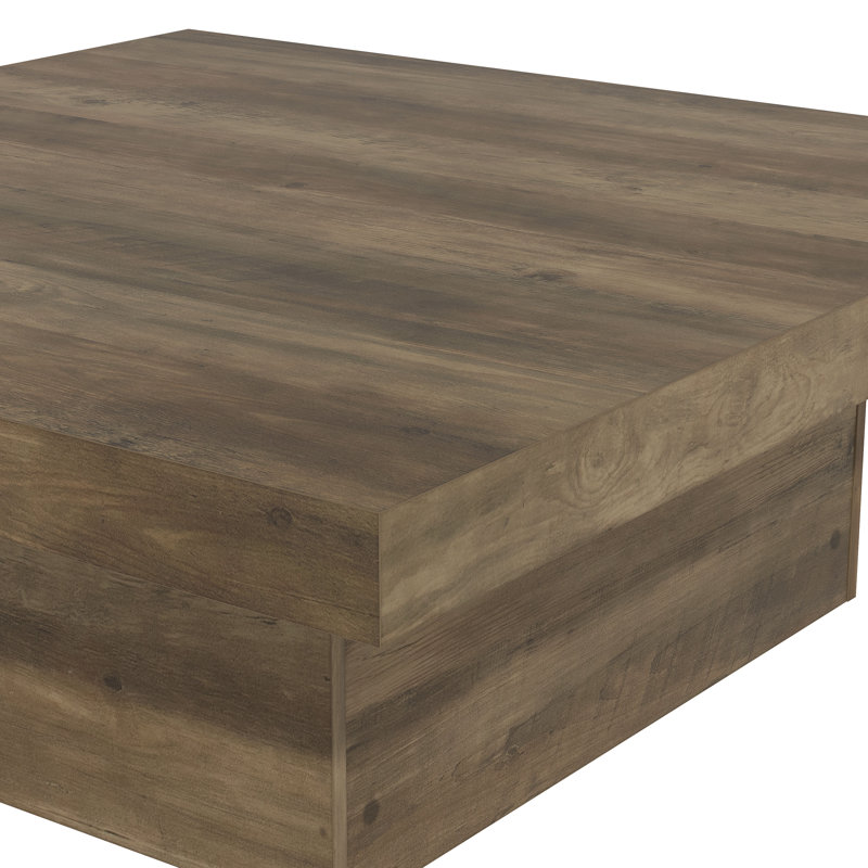 Caomhan Block Coffee Table, Chêne noueux, 12.2" H x 35.4" L x 35.4" W