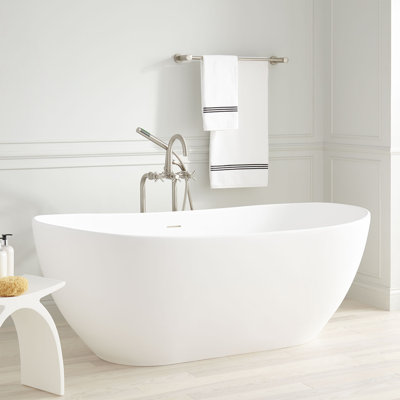64" Winifred Solid Surface Freestanding Soaking Bathtub
