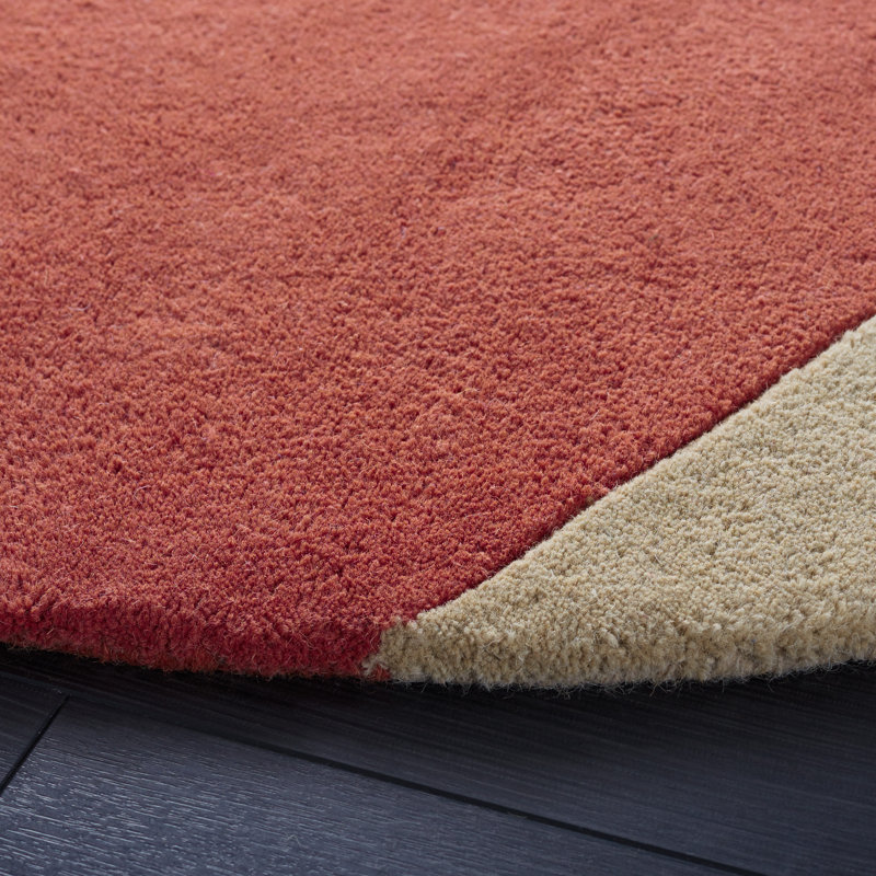 Abstract Hand-Tufted Wool Gold Area Rug, Round 7'9"