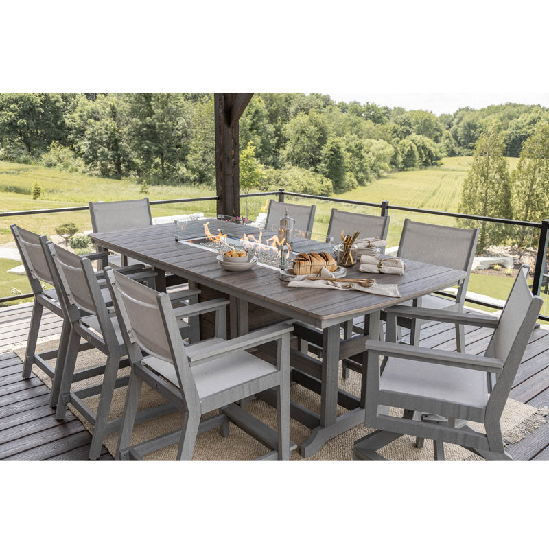 Table de salle à manger Berlin Classic, Acier inoxydable martelé, Gris clair