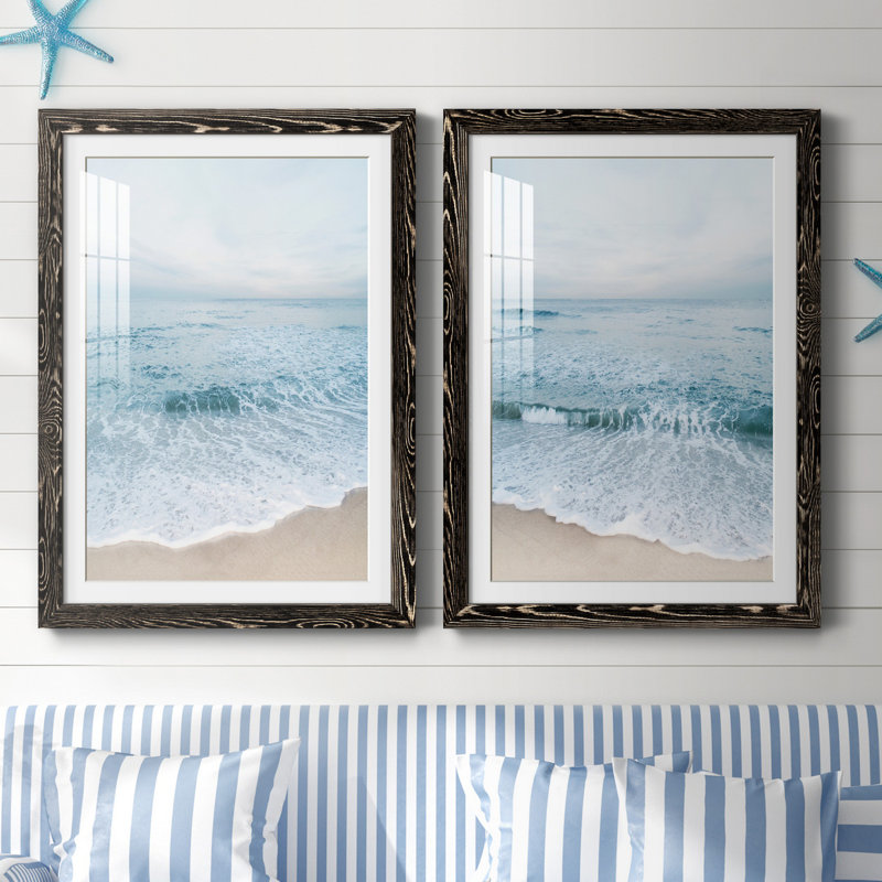 Tranquil Ocean I - ensemble de 2 reproductions, H 37,5 po x l 55 po x P 1,5 po, H 31,5 po x l 47 po x P 1,5 po, Blanc