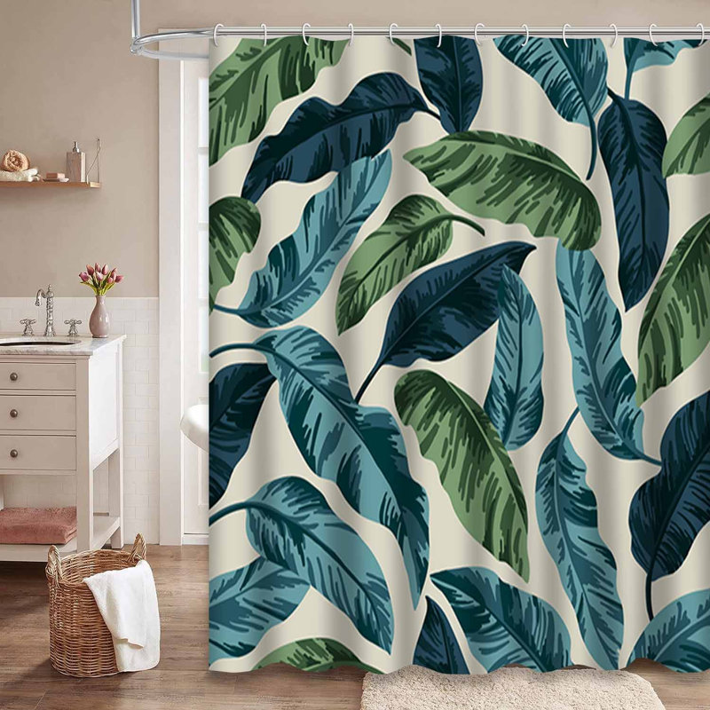 Rideau de douche imperméable à l'eau avec aquarelle, L 72 po x l 78 po