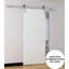 Porte de grange affleurante en bois et métal Planum avec trousse de quincaillerie d'installation Planum-49253101-49253100-53143433