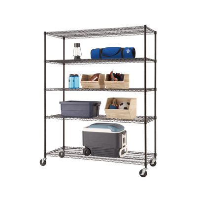 TRINITY EcoStorage 5-Tier NSF Rolling Steel Wire Shelving Unit w/ Wheels (60 in. W x 24 in. D)