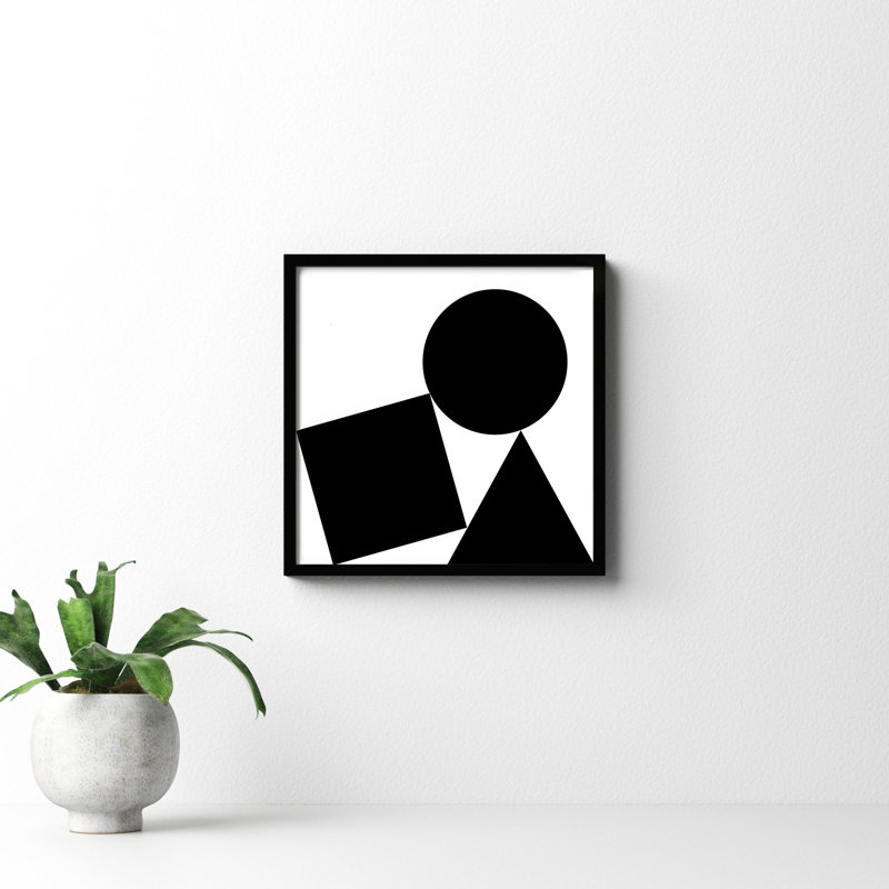 Shapes Stack, 16" H x 16" W, Black Framed