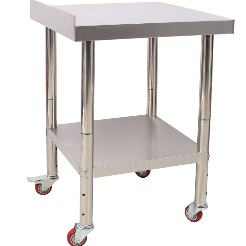 Table de travail en acier inoxydable d'une capacité de charge de 440 x 24 x 35 1/2 po avec dosseret, tablette inférieure réglable et 4 pour la cuisine de l'hôtel