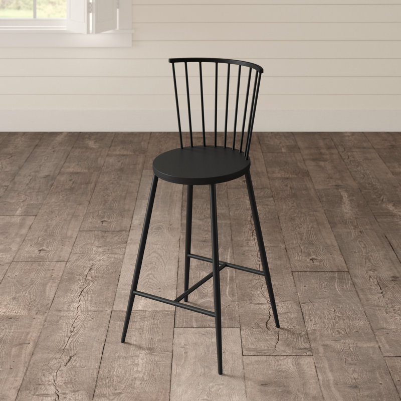 Lincoln Black Metal Spindle Back Counter Stool