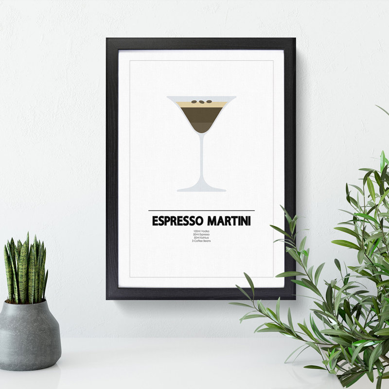 Espresso Martini - Picture Frame Graphic Art, Black, 65cm H x 48cm W x 2cm D