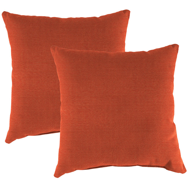 Sunbrella Outdoor Throw Pillow, Canvas Sangria Orange