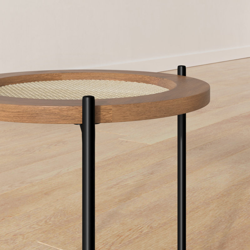 Peltz Solid Wood Top End Table, Walnut