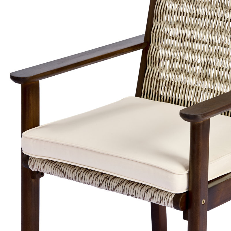Ensemble de chaises d'extérieur en bois d'acacia avec coussins imperméables