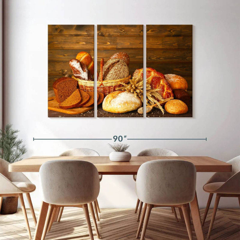 «Bread Assortment», reproduction d'art sur toile, H 48 po x l 74 po x P 1,25 po