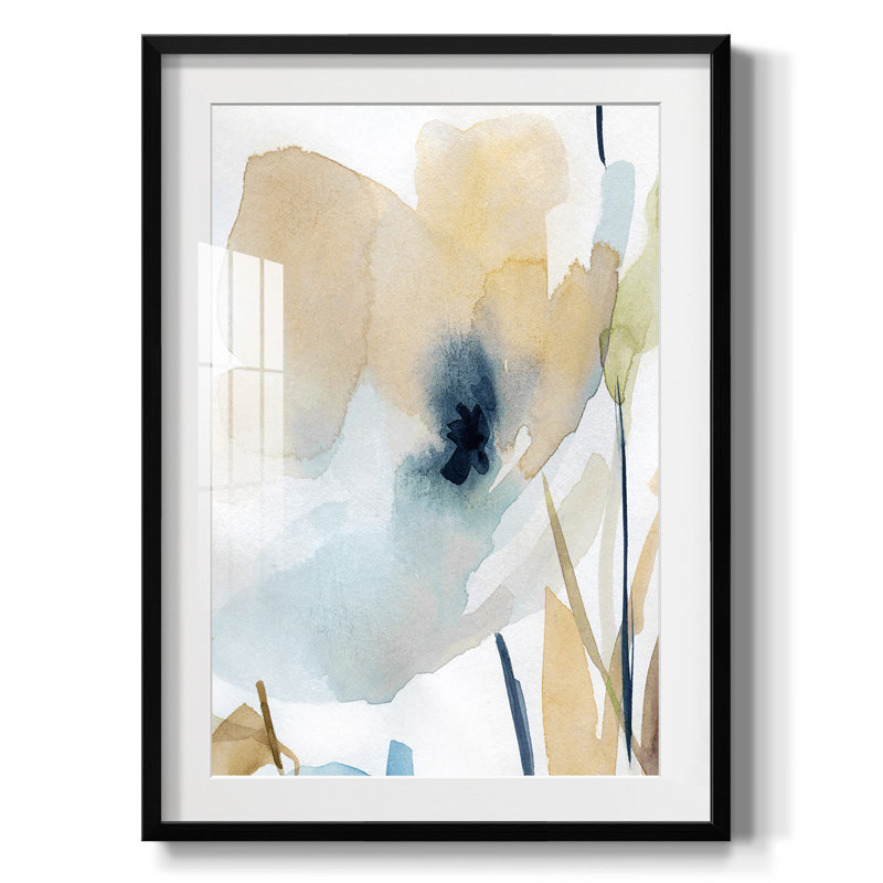 «Chinoiserie 2 Tan II», reproduction encadrée, Blanc, Papier avec cadre noir