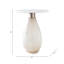 Table d'appoint avec plateau en marbre et base en verre artistique - Table de bout étroite pour la chambre à coucher ou le vestibule - Meuble décoratif rond contemporain - Blanc-1602470927