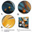 «Modern Orange Leaves Floating On Tender Blue Wave - Abstract Shape», reproduction d'art sur toile-93346405