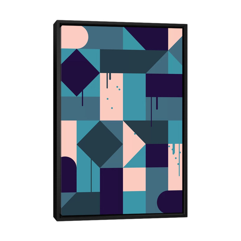 « villa », impression sur toile, H 26 po x l 18 po x P 1,5 po, Toile avec cadre noir, Pas de tapis