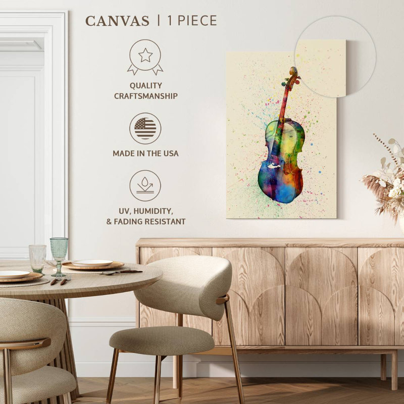 Cello Abstract Watercolor I, H 36 po x l 24 po
