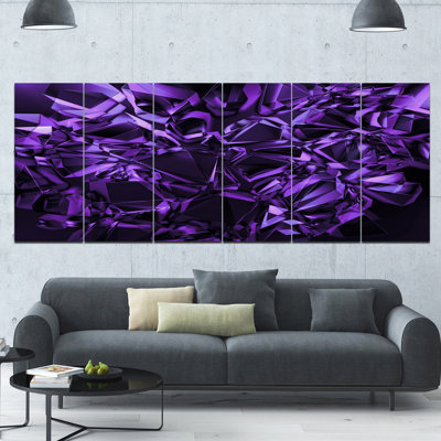 « mauve crystal texture design », ensemble de 6 reproductions d’impressions sur toiles