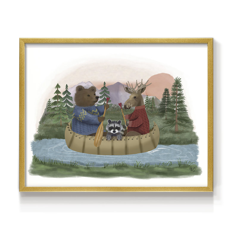 River Trip -Framed Print - Restickable, Gold, 8" H x 10" W