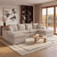 Canapé d'angle modulaire en forme de U de 235 cm (92,51 po), canapé à compression en chenille avec ressorts ensachés, canapé moderne à assise profonde pour salon, livré roulé et sans assemblage-513539443-513539448-513539453